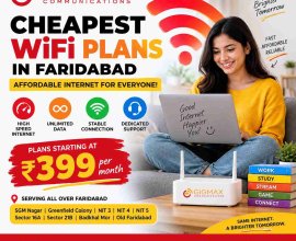 Cheapest WiFi Plans in Faridabad | Affordable Internet – GIGMAX