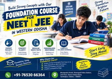 Foundation Course for NEET JEE in Western Odisha – Immunity Career Institute